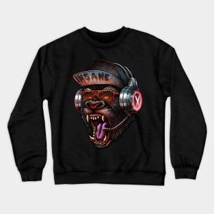 Kong head with headphone Crewneck Sweatshirt